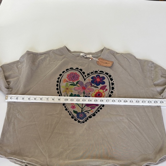 NWT Natural Life Heart Floral Sweatshirt Oversized Exposed Seams Boho Size XL - Picture 10 of 11